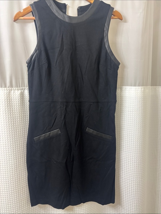 Express Pants - Express Women's Black Sleeveless Mini Dress  with Faux Leather Trim